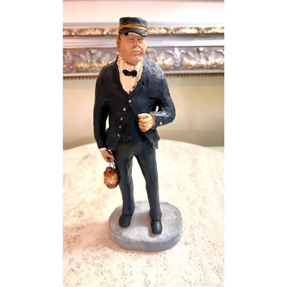 Vintage Train‎ Conductor Fred Curtis Railroad Signalman Figurine 1982